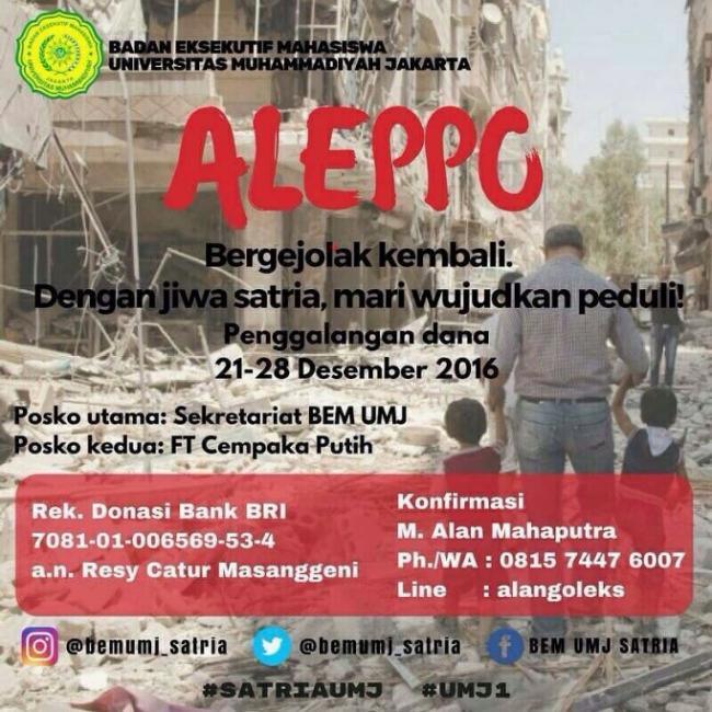 Penggalangan Dana Kemanusiaan Untuk ALEPPO